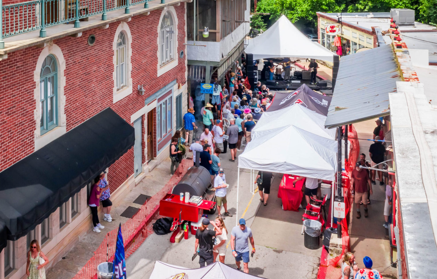 Aerial Shot of the Center Street Block Party